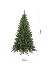 Albero di Natale 210 cm Verde 731 Rami Apertura a Ombrello 210h cm, Ignifugo Ritardante di Fiamma - Sugarplum