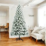 Albero di Natale 240 cm Verde 1038 Rami Apertura a Ombrello 240h cm, Effetto Innevato - Kris Kringle