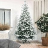 Albero di Natale 240 cm Verde 1598 Rami Apertura a Ombrello 240h cm, Effetto Innevato - Ginger
