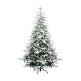 Albero di Natale 240 cm Verde 1598 Rami Apertura a Ombrello 240h cm, Effetto Innevato - Ginger