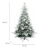 Albero di Natale 240 cm Verde 1598 Rami Apertura a Ombrello 240h cm, Effetto Innevato - Ginger