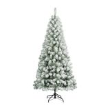 Albero di Natale floccato in PVC, h210 cm