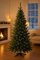 Albero di Natale Verde 91 Rami Apertura Rami Singoli 250h cm, Ignifugo Ritardante di Fiamma Made in Italy - Plaine