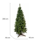 Albero di Natale Verde Marrone 948 Rami Apertura Rami Singoli 200h cm, Base Inclusa - Caresana