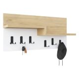 Appendiabiti 65x31h cm 5 posti quercia e bianco - Kilo