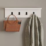 Appendiabiti Bianco 4 Ganci Installazione a Muro 15h cm, - Trecasali