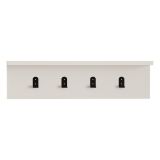 Appendiabiti Bianco 4 Ganci Installazione a Muro 15h cm, - Trecasali