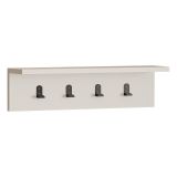 Appendiabiti Bianco 4 Ganci Installazione a Muro 15h cm, - Trecasali