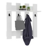 Appendiabiti Bianco 4 Ganci Installazione a Muro 70h cm, - Serpico