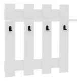 Appendiabiti Bianco 4 Ganci Installazione a Muro 70h cm, - Serpico