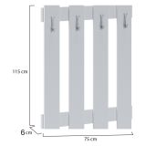 Appendiabiti Bianco 4 Ganci Installazione Sospesa 115h cm, Materiale Struttura in Metallo - Plaus