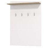 Appendiabiti Bianco Marrone Rovere set Fissaggio a Muro Incluso 4 Ganci 114h cm, Installazione a Muro - Montese