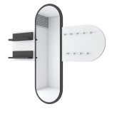 Appendiabiti Bianco Nero Antracite con Specchio 9 Ganci 120h cm, Installazione a Muro - Guardia