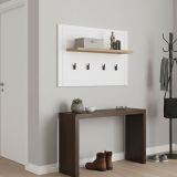 Appendiabiti Bianco Nero Rovere set Fissaggio a Muro Incluso 4 Ganci 57h cm, Installazione a Muro - Mediglia