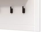 Appendiabiti Bianco Nero Rovere set Fissaggio a Muro Incluso 4 Ganci 57h cm, Installazione a Muro - Mediglia