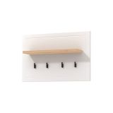 Appendiabiti Bianco Nero Rovere set Fissaggio a Muro Incluso 4 Ganci 57h cm, Installazione a Muro - Mediglia