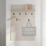 Appendiabiti Bianco Nero set Fissaggio a Muro Incluso 6 Ganci 115h cm, Installazione a Muro - Navelli