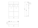 Appendiabiti Bianco Nero set Fissaggio a Muro Incluso 6 Ganci 115h cm, Installazione a Muro - Navelli