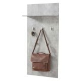 Appendiabiti Grigio Cemento set Fissaggio a Muro Incluso 5 Ganci 137h cm, Installazione a Muro - Traves