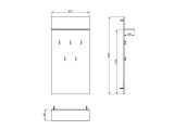 Appendiabiti Grigio Cemento set Fissaggio a Muro Incluso 5 Ganci 137h cm, Installazione a Muro - Traves