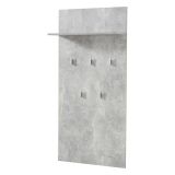 Appendiabiti Grigio Cemento set Fissaggio a Muro Incluso 5 Ganci 137h cm, Installazione a Muro - Traves