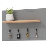 Appendiabiti Grigio Scuro Marrone Rovere set Fissaggio a Muro Incluso 4 Ganci 57h cm, Installazione a Muro - Mediglia