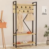 Appendiabiti Marrone Antracite Nero 7 Ganci Installazione a Terra 180h cm, Colore Struttura Nero - Celiera
