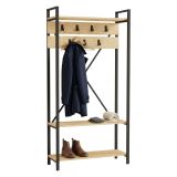 Appendiabiti Marrone Antracite Nero 7 Ganci Installazione a Terra 180h cm, Colore Struttura Nero - Celiera