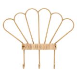 Appendiabiti Marrone Finitura in Rattan Color Bamboo Naturale 3 Ganci 33h cm, Installazione Sospeso - Danatala