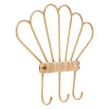 Appendiabiti Marrone Finitura in Rattan Color Bamboo Naturale 3 Ganci 33h cm, Installazione Sospeso - Danatala