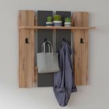 Appendiabiti Marrone Noce Nero Antracite 4 Ganci Installazione a Muro 70h cm, Colore Struttura Nero - Ortueri