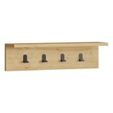 Appendiabiti Marrone Rovere 4 Ganci Installazione a Muro 15h cm, Sfumatura Colore Struttura Rovere - Taipana