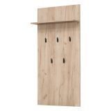 Appendiabiti Marrone Rovere Nero set Fissaggio a Muro Incluso 5 Ganci 137h cm, Installazione a Muro - Rovella