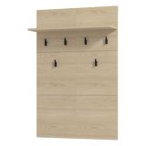 Appendiabiti Marrone Rovere Nero set Fissaggio a Muro Incluso 6 Ganci 115h cm, Installazione a Muro - Navelli