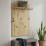Appendiabiti Marrone Rovere Nodi 5 Ganci Installazione Sospesa, Materiale Struttura in Metallo - Chianni
