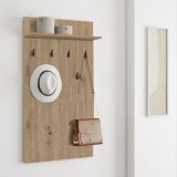 Appendiabiti Marrone Rovere Nodi Nero set Fissaggio a Muro Incluso 6 Ganci 115h cm, Installazione a Muro - Gonars