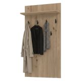 Appendiabiti Marrone Rovere Nodi Nero set Fissaggio a Muro Incluso 6 Ganci 115h cm, Installazione a Muro - Gonars