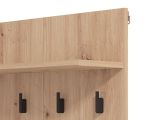 Appendiabiti Marrone Rovere Nodi Nero set Fissaggio a Muro Incluso 6 Ganci 83h cm, Installazione a Muro - Ortelle