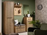 Appendiabiti Marrone Rovere Nodi Nero set Fissaggio a Muro Incluso 6 Ganci 83h cm, Installazione a Muro - Ortelle