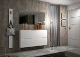 Appendiabiti Mogale, Attaccapanni, Portabiti multiuso, Appendiabiti da parete, Made in Italy, 15x2h170 cm, Bianco lucido e Antracite