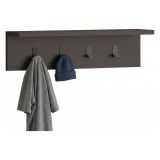 Appendiabiti Nero Antracite 4 Ganci Installazione a Muro 15h cm, Sfumatura Colore Struttura Antracite - Taipana