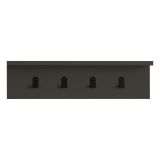 Appendiabiti Nero Antracite 4 Ganci Installazione a Muro 15h cm, Sfumatura Colore Struttura Antracite - Taipana
