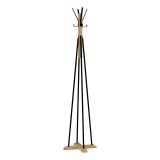 Appendiabiti Nero Marrone Rovere 4 Ganci Installazione a Terra 160h cm, Colore Struttura Marrone - Caravate