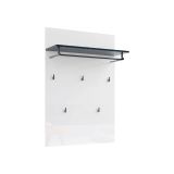 Appendiabiti Tripoli, Attaccapanni, Portabiti multiuso, Appendiabiti da parete, Made in Italy, 80x115h26 cm, Bianco lucido e Antracite