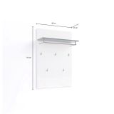 Appendiabiti Tripoli, Attaccapanni, Portabiti multiuso, Appendiabiti da parete, Made in Italy, 80x115h26 cm, Bianco lucido e Antracite