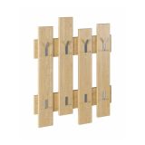 Appendiabiti Zenith, Attaccapanni da terra, Struttura porta vestiti da muro, Appendiabiti da parete, 64x4h79 cm, Quercia