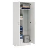 Armadio bianco 2 ante portascope 73x180h cm - Abadubidu