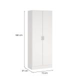 Armadio bianco 2 ante portascope 73x180h cm - Abadubidu