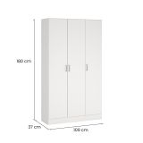 Armadio bianco 3 ante salvaspazio 109x180h cm - Ranuncolo