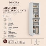 Armadio bianco ante battenti 61x190h cm - Apro